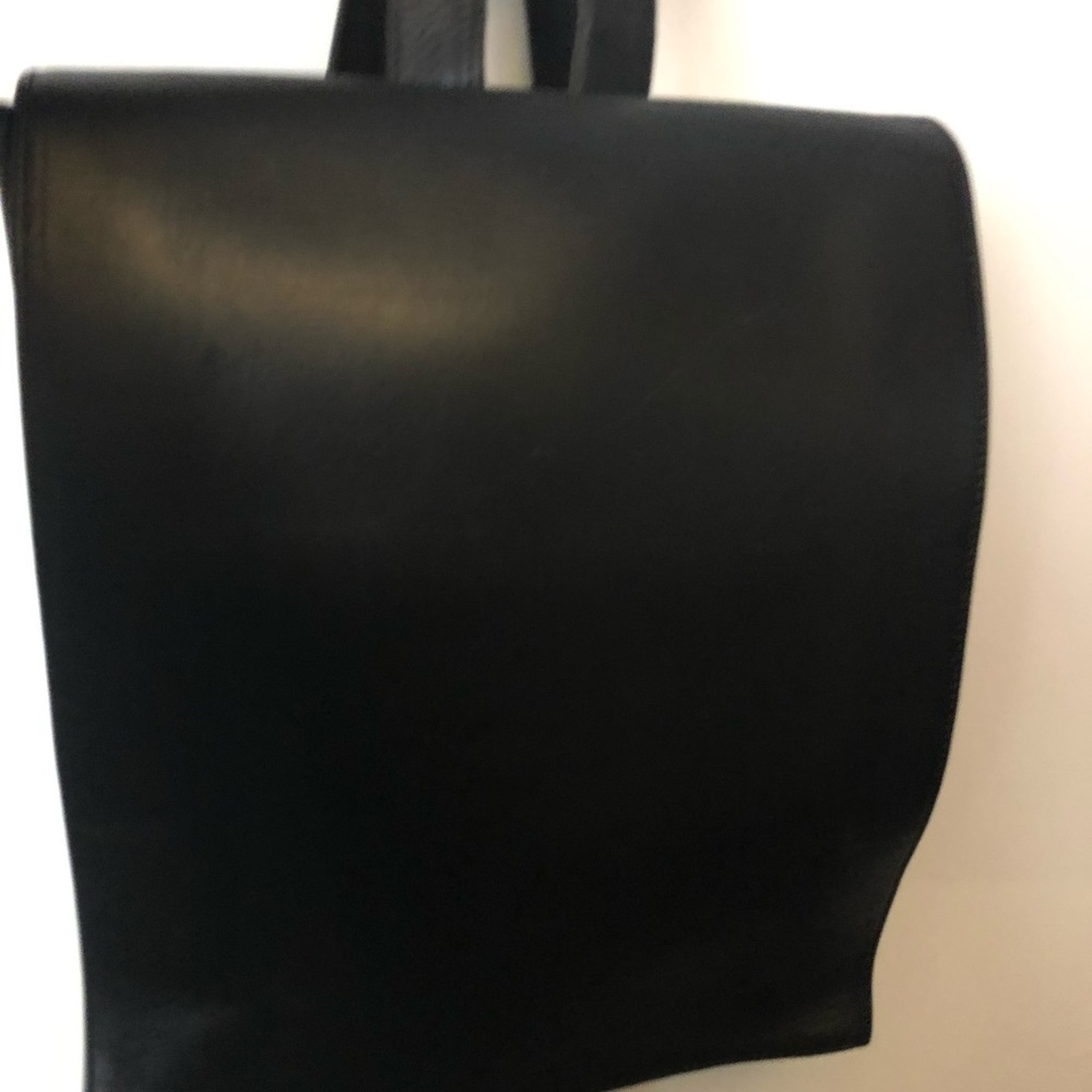 NEW black leather backpack